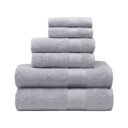 TRIDENT 6 Piece Bath Towel Set for Bathroom 2 Large Bath Towel, 2