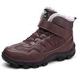 VISIONREAST Men's Insulated Snow Boots - Fur Lined Winter Hiking Shoes, Ankle High, Warm