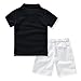 Little Boys' 2pcs Shorts Set Polo T-shirt with Elastic Waistband Shorts