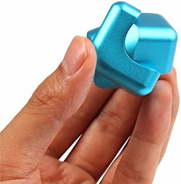 Cube Hand Spinner Metal Aluminum Fidget Cube Desk Removable Finger Toy Gift,Blue