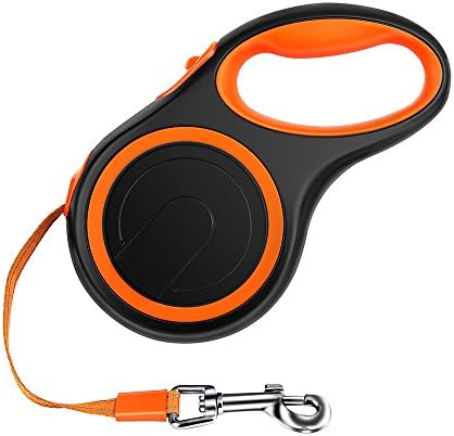 Skyline_Supply Retractable Dog Leash, 16ft Dog Walking Leash, Suitable For Dogs Weighing 110 Pounds or Less, Without Tangle, One-Button Latch, ABS+ Reflective Nylon Rope (Orange)