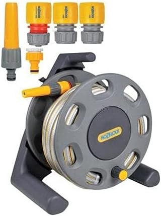 Hozelock 30m Hose Reel with 25m Garden Hose and Fittings 2412
