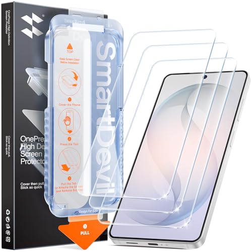 SMARTDEVIL [3 Pack Tempered Glass for Samsung Galaxy S26 - HD Screen Protector Made of 9H Screen Protector,Bubble-Free Installation,Fingerprint Unlock & Face ID Compatible,Case Friendly