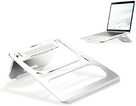 Foldable Laptop Holder Adjustable Notebook Stand Aluminum Alloy Cooling Macbook Stand with Steady Ergonomic Minimalist design for iPad Pro Macbook Air Macbook Pro Laptop Notebook-Silver