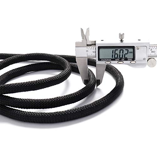 GINEE Outdoor 16mm Static Black Rock Climbing Rope 50FT with Carabiner,Arborist Tree Climbing Gear with Safety Ropes,Magnet Fishing Rope,Rescue Grappling Lifeline Escape Descender Abseiling Rope