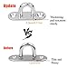 Homgaty 4Pcs 304 Stainless Steel Oblong Pad Eye Plate U Hooks,5mm Marine Hardware Staple Hook Loop Heavy Duty Ceiling Ring Hooks