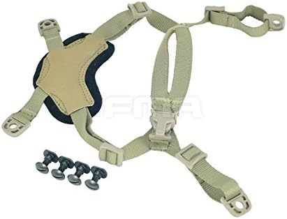 RJXuan Ordinary Helmet General Suspension Lanyard with 4 Points Chin Strap with Bolts and Screws For Fast ACH MICH IBH Helmet DE