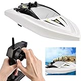 SkyCo H116 RC Boat 2.4Ghz Small Size Remote Control Electric RC Racing Boats Toy for Kids Men Girls Adults Pool Lake Outdoor Use White Color