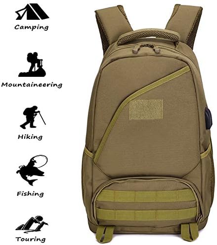 Tactical Backpack Waterproof 25L Trekking Backpack Military Molle Backpack for Camping Trekking Travel Campus Daypack Jagdrucksack Schulrucksack für Jungen Herren (Design : G)