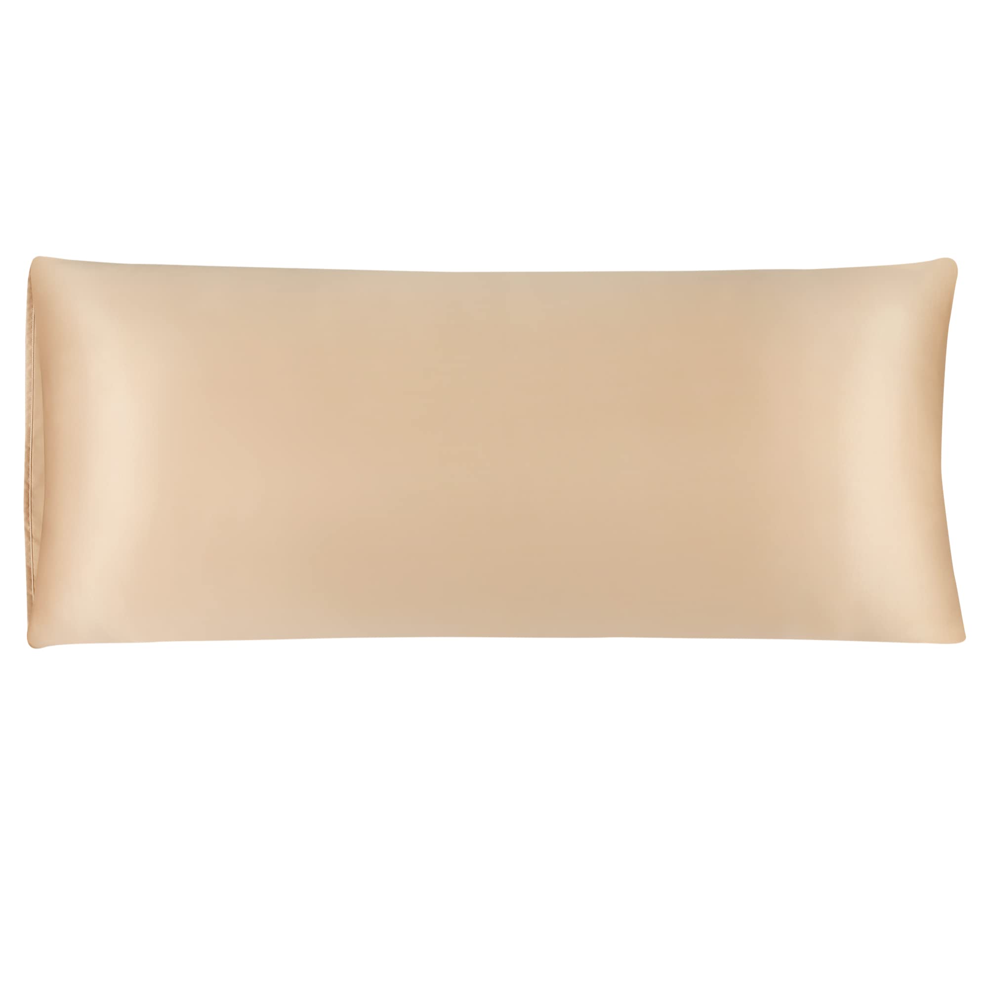 sourcing map Bolster Pillowcases 20"x48" Satin Silky Body Pillowcase for Hair and Skin, Wrinkles - Fade Free Long Pillow Cover - Champagne