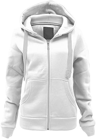 MALAIKALadies Plain Colour Hoodie Womens Fleece Hooded Top Zip Zipper Hoodie Sweatshirt Available in 22 Colours Plus Sizes Small-XXXXXL (UK 6-22)