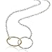 Two Tone 925 Sterling Silver & 14k Gold Filled Eternity Infinity Circles Necklace, 18