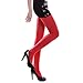 HDE Womens Solid Candy Color Opaque Microfiber Footed Tights Stockings,XS-M,Red