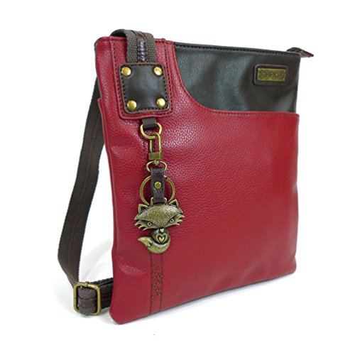 New Chala Crossbody SWING Bag Vegan Leather (Cat, Turtle, Owl, Dragonfly) Group (Burgundy- Fox)