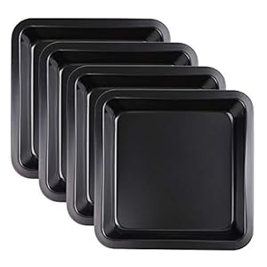 Bekith-4-Pack-20-CM-8-Inch-Square-Cake-Pan-Non-Stick-Bakeware-Carbon-Steel-Toast-Mold-Baking-Tray-for-Cakes-FDA-Approved-Black Bekith 4 Pack 20 CM (8 Inch) Square Cake Pan, Non-Stick Bakeware Carbon Steel Toast Mold Baking Tray for Cakes, FDA…