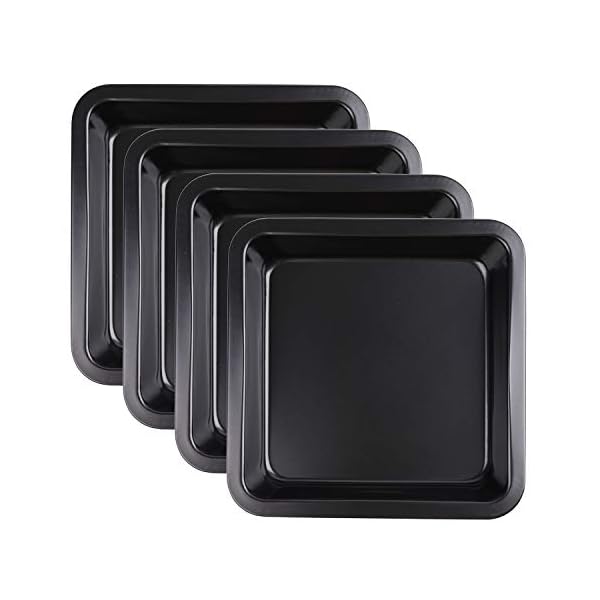 Bekith-4-Pack-20-CM-8-Inch-Square-Cake-Pan-Non-Stick-Bakeware-Carbon-Steel-Toast-Mold-Baking-Tray-for-Cakes-FDA-Approved-Black Bekith 4 Pack 20 CM (8 Inch) Square Cake Pan, Non-Stick Bakeware Carbon Steel Toast Mold Baking Tray for Cakes, FDA…