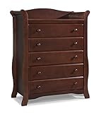 Stork Craft Avalon 5 Drawer Universal Dresser, Cherry