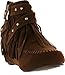 Bella Marie Campus-25 Women's Shiny Studded Criss Cross Side Zip Fringe Booties