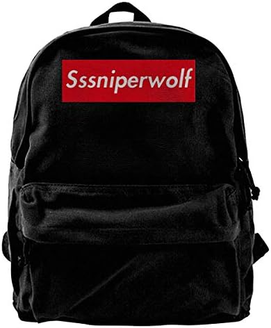 Canvas Backpack Sssniperwolf Fashion Rucksack Gym Hiking Laptop Shoulder Bag Daypack For Men Women