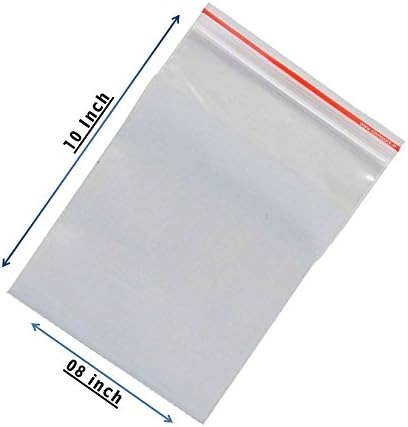 Swadesh Zip Lock Bags (Pack of 200) 08 inch x 10 inch, Clear, Strong, Air Tight Pouches (Resealable/Reclosable Bags)