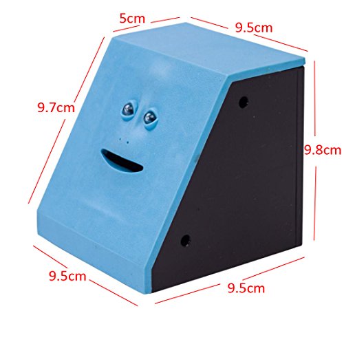 ShinMor Face Coin Bank Money Eating Coin Bank Battery Powered Monkey Saving Box(Blue) Baby Products, Gifts, Toy Banks