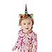 YanJie Shiny Unicorn Horn Ears Flower Headband Cosplay Costume (Rainbow)