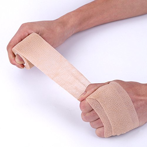 Self-Adhesive Cohesive Wrap Bandage Flexible Stretch Tape Athletic Strong Elastic First Aid Tape for Wrist, Ankle Sprains, Swelling 12 Packs, 1Inch X 5Yards