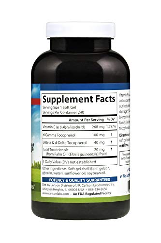 Carlson E-Gems Elite Vitamin E, 240 Soft Gels - Image 3