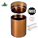 Metal Smell-Proof Stash Container for Weed, Herbs, Spices, and Tobacco, Airtight and Discreet Storage Jar with 2 Pollen Scraper Tools, Bronze Brown.