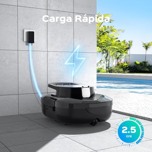 S1PRO (2026 Upgrade) Robot de Piscina, 120 Min de Autonomía Robot Limpiafondos Piscina Sin Cable con Doble Motor, Autoaparcable, para Piscinas de Fondo Plano 95m², Blanco Negro