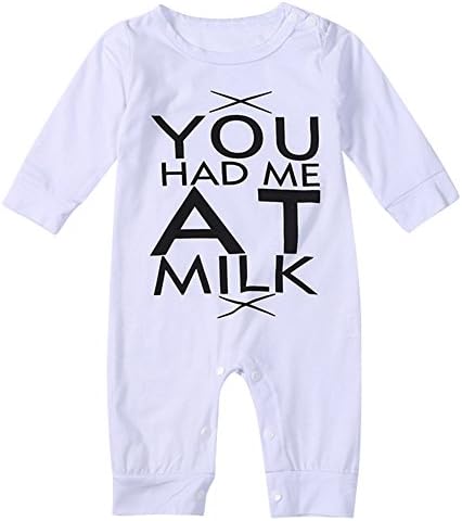 Lestore Long Sleeve You had me at milk baby vest boys girls (6-9 Months)