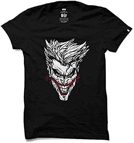 Crazy Prints Mens Half Sleeve Glow in Dark T Shirt Joker