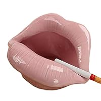 Loghot Creative Ceramic Cigarette Ashtrays with Lips Style Fashion Home Decorations (Pink)