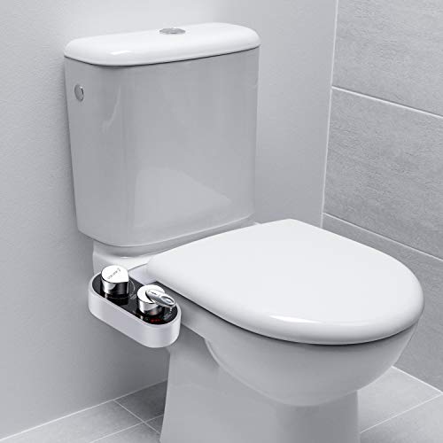 Oak Leaf Bidet Toilet Seat Attachment, Hold and Cold Bidet Sprayer Fresh Water Non-Electric Mechanical Bidet for Toilet with 2 Self Cleaning Nozzles