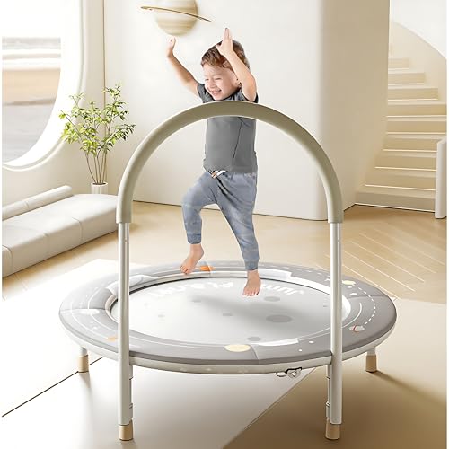 AM ANNA Mini Kids Trampoline for Toddlers with Handle, Indoor Mini Trampoline for Kids, Small Rebounder Trampoline, Indoor/Garden Toddlers Trampoline for Toddlers