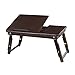 SONGMICS Laptop Desk, Folding Lap Tray, Bamboo Bed Desk with Tilting Top, Small Drawer, for Home Office, Bedroom, Brown ULLD01Z