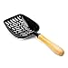 Cat Litter Scoop Large Jumbo Sifter with Deep Shovel Non Stick Plated Solid Oak Wood Handle