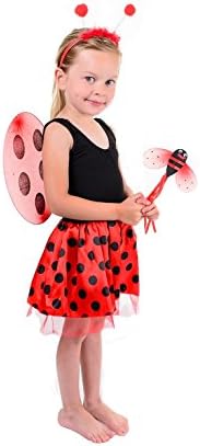 DRESS UP LADYBUG / LADY BIRD - Black Red Layer Tulle Spotty Tutu - Bug Wand - Bug Wings - Antenna Boppers. Fairy Costume, Halloween, Book Week, Fairy Outfit