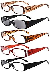 Eyekepper 5 Pairs Reading Glasses for Women Reading