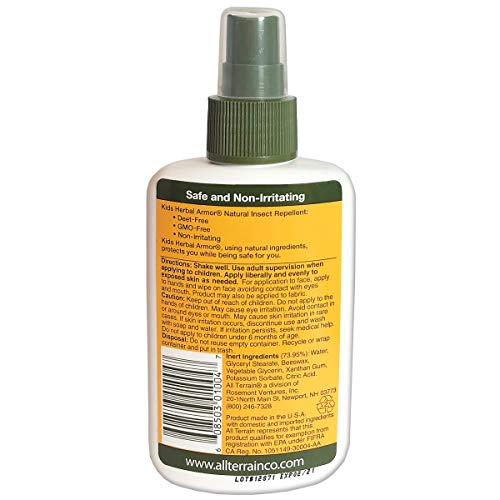 All Terrain Kids Herbal Armor Natural, DEET-FREE Insect Repellent, Pump Spray, 4 Ounce - Thumbnail 3