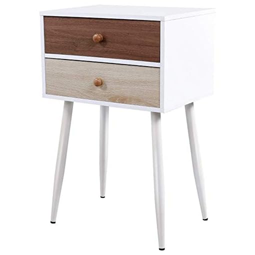 Lifewit White Nightstand With 2 Fabric Drawers Bedside Table Bedroom Side Table Modern Accent Table Sturdy And Easy Beachfront Decor