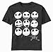 The Nightmare Before Christmas Jack Faces Men's Charcoal T-shirts