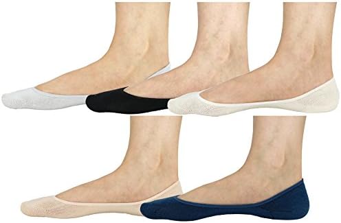 Women No Show Socks Non Slip Liner Socks Womens Thin No Show Socks Low Cut Boat Casual Socks 5-Pairs