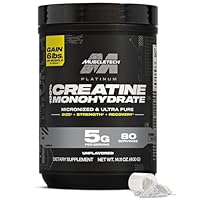 MuscleTech Creatine Monohydrate Powder, Platinum Pure - Unflavored Micronized Creatine for Men & Women - Workout Supplements for Performance, Muscle Recovery & Builder-(80 Servings) Packaging May Vary