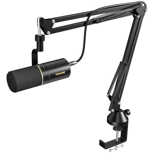 TONOR Dynamisches Microphone mit XLR/USB Kabel, Mikro PC mit Mute Button, Vocal Mic Gesangsmikrofon für Podcast, Streaming, Gaming, Studio und Aufnahme, mit Hight Profile Mikrofonarm, Schwarz, TD510+ thumbnail 1