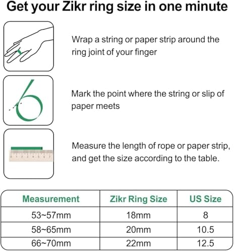 Smart Tasbih Zikr Ring E01, Muslim Prayer Timing Reminder, Oled Display, Tasbih Counter, Smart Ring, Tasbih Ring, Wearable Technology, 5 Time App Notification (Black Gray, 22mm)