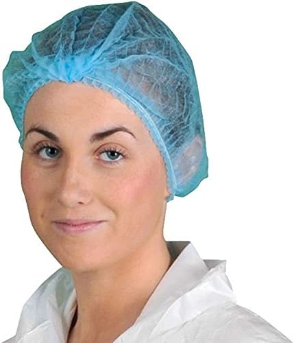 Omnitex 200x Premium Blue Mob Caps Non Woven Disposable Clip Caps Double