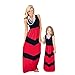 Daxin Mother&Daughter Stripe Stitching Dress Casual Family Clothes Maxi Dress
