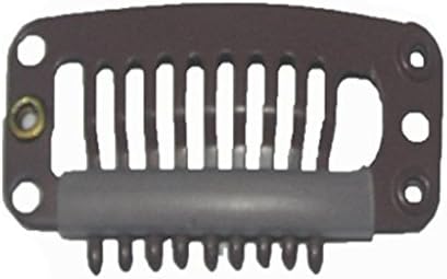 Wig Mall Pack of 20pcs Drop Hair Clips for Hair Extension 9 Teeth Wig Accessories 3.2cm Brown