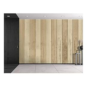 Brown and Cream Alternating Wood Panels - Wall Mural, Removable Sticker, Home Decor - 66x96 inches